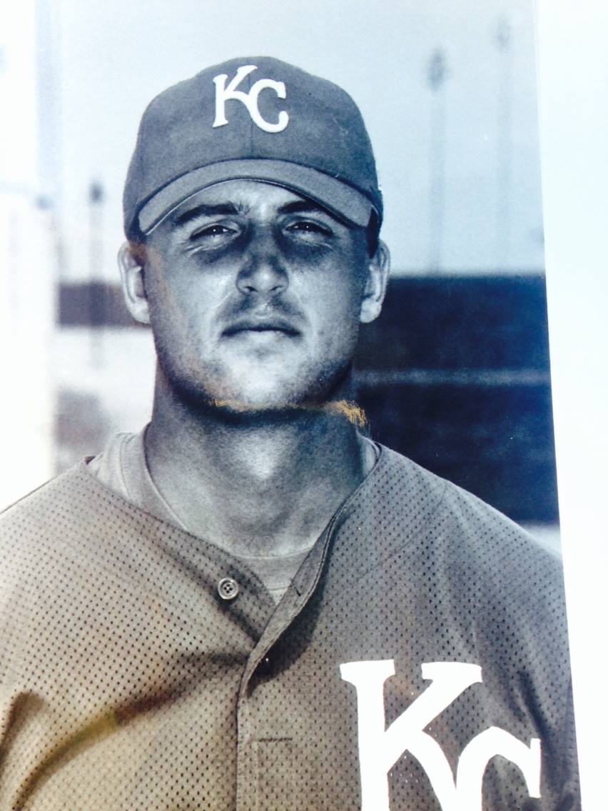 Nate Hoelscher wearing a Kansas City Royals uniform